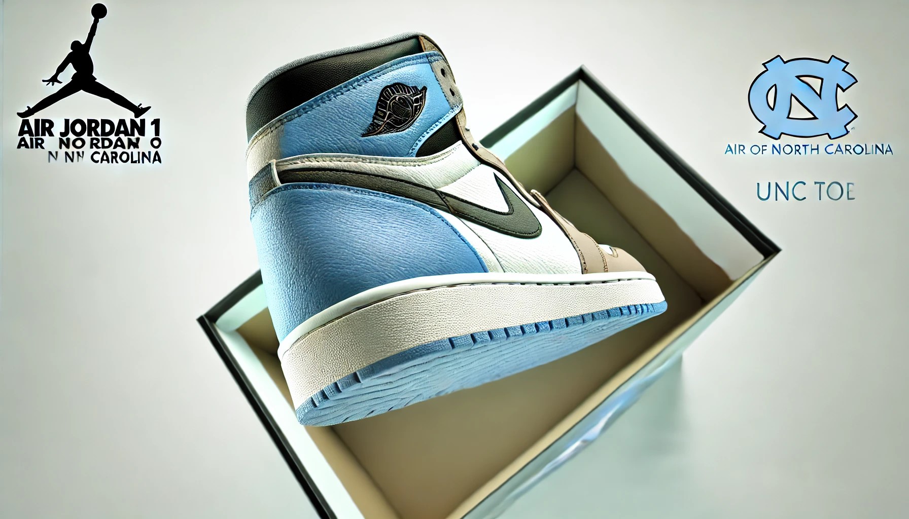 Air jordan 1 high og unc toe širokouhl